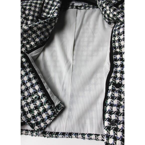 Veronica Beard Metallic Check Cotton Blend, Tweed Dickey Jacket, Size 8 - Picture 4 of 12